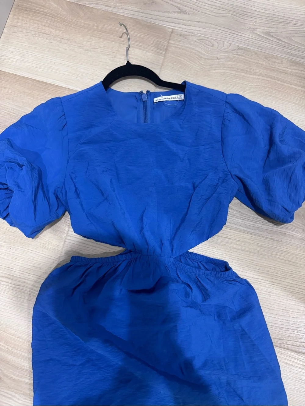 Abercrombie & Fitch Royal Blue Puff-Sleeve Maxi Dress